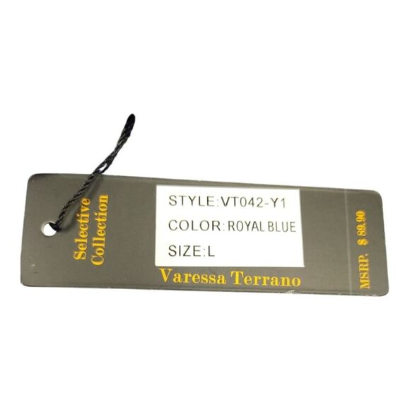 MEN'S BAGAZIO LONG SLEEVE ROYAL BLUE COTTON ACRYLIC TURTLENECK SWEATER. VT042. - Picture 8 of 9